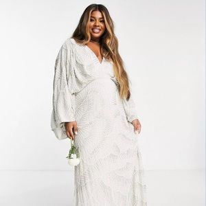ASOS plus size 14W embellished wedding gown dress